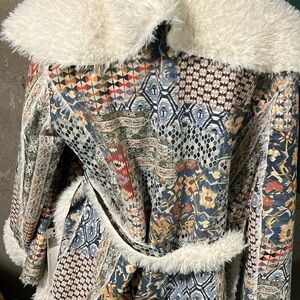 NWT Large suede Sherpa jacket reversable